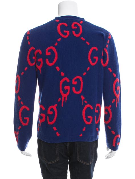 gucci ghost sweater black|Gucci sweater black and red.